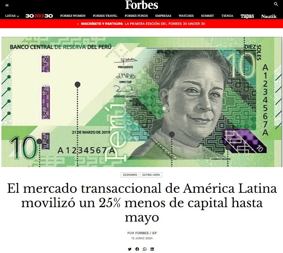 El mercado transaccional de Amrica Latina moviliz un 25% menos de capital hasta mayo